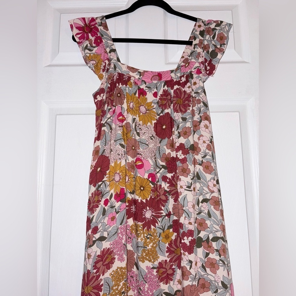 Jodifl Floral Sleeveless Maxi Dress in Red Yellow Flowers Boutique XS - Picture 3 of 5